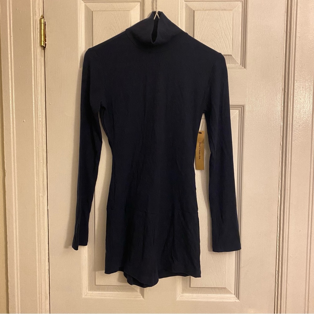 Reformation Ervilla Bodysuit/Romper, S, Navy Blue, NWT